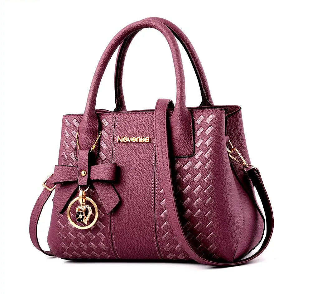 Hard PU Patterned Bucket Handbag | Large Capacity Crossbody Messenger Bag Luxegan