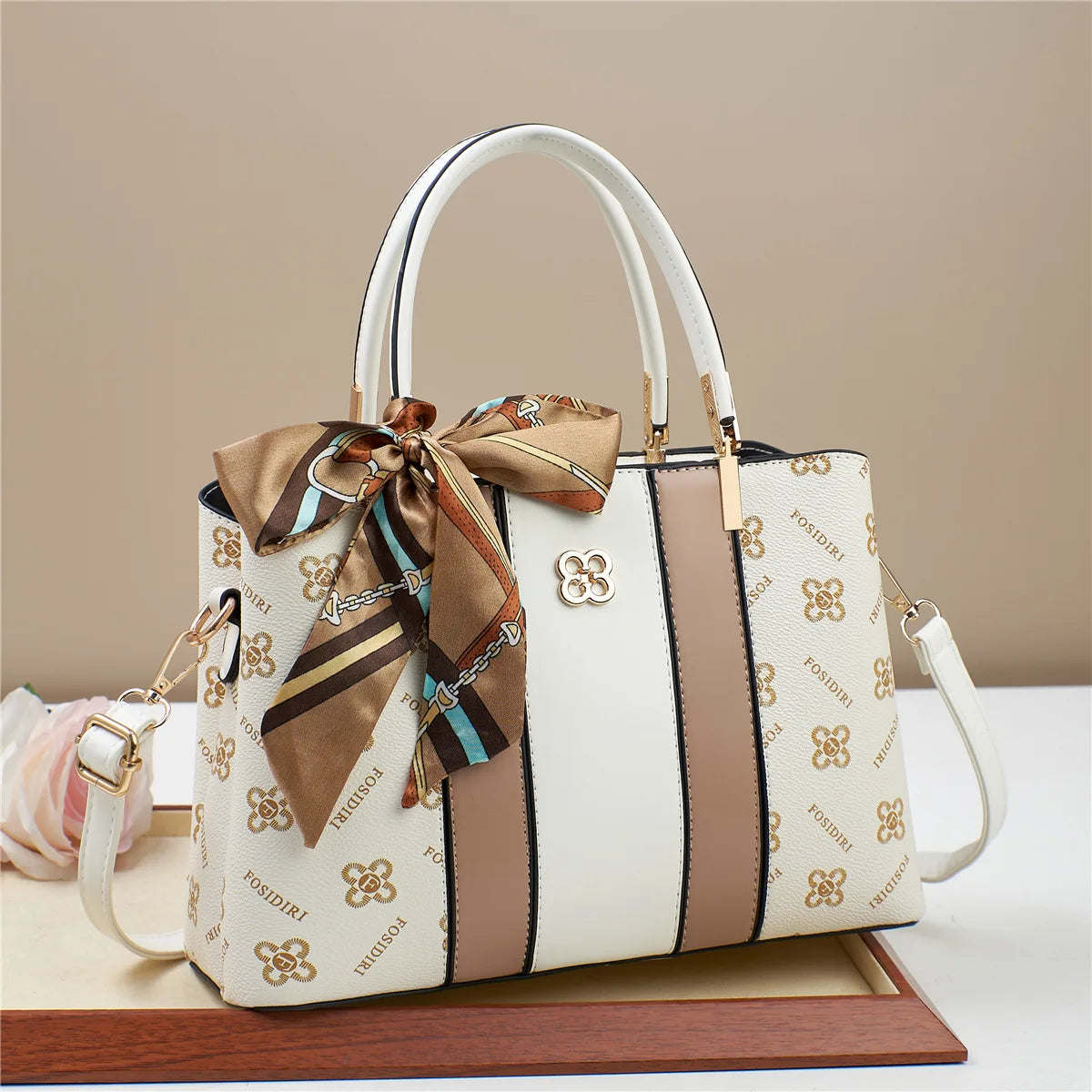 Hard PU Patterned Bucket Handbag | Large Capacity Crossbody Messenger Bag Luxegan