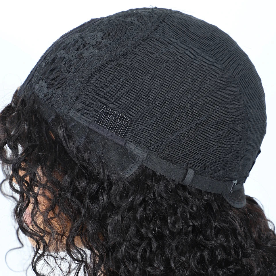 Rebecca Short Curly Bob Wig | Glueless 100% Brazilian Remy Human Hair with Middle Part Luxegan