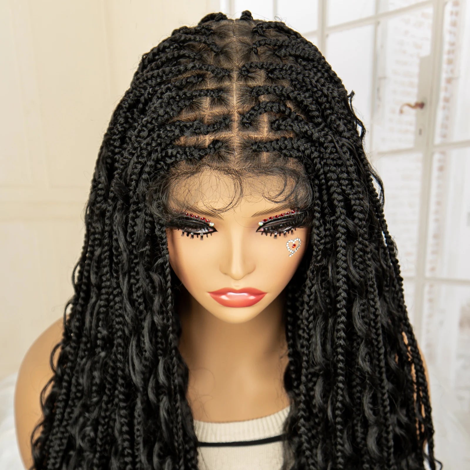 32 Inch Senegalese Twist Braided Wig - Knotless - Full Lace - Synthetic - with Baby Hair