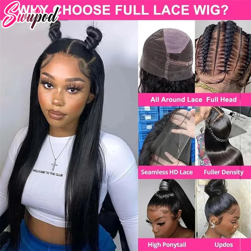 360 & 13x4/13x6 HD Lace Front Wig | Bone Straight | Brazilian Remy Hair | Transparent Lace Luxegan