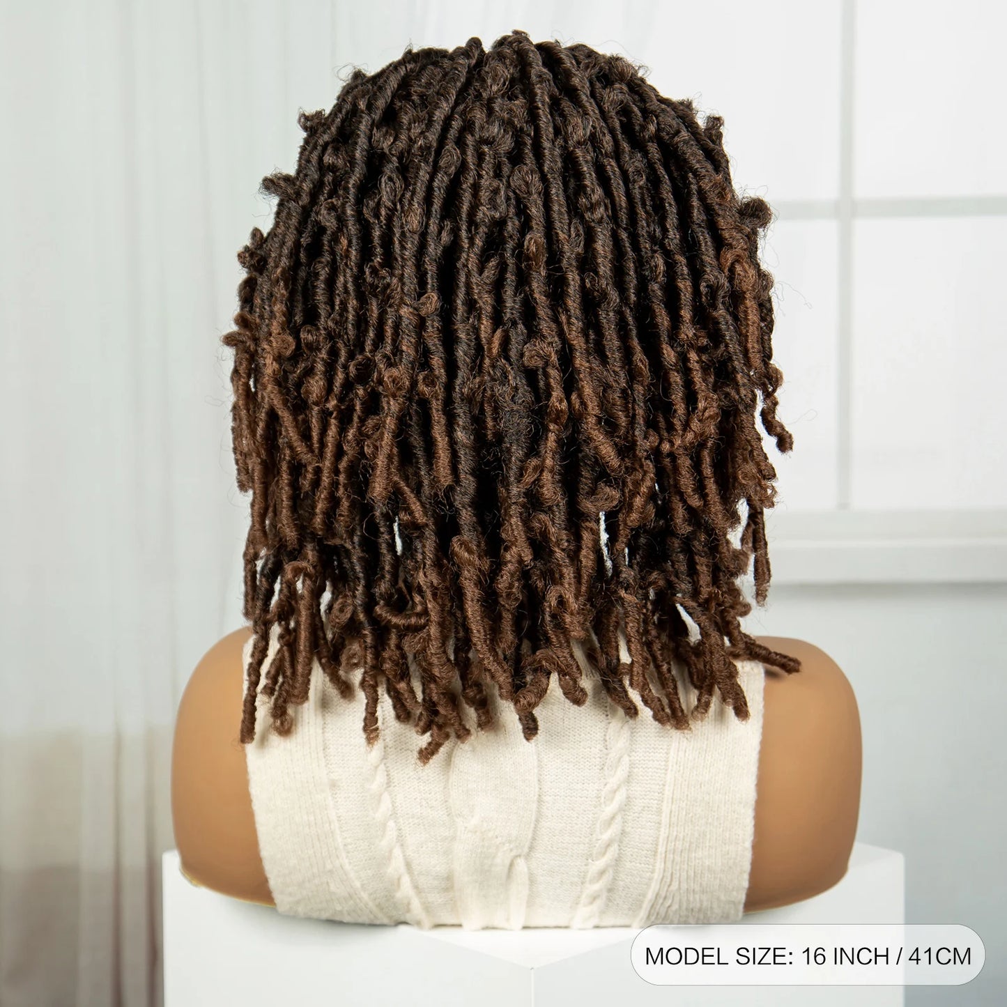 Burgundy Knotless Butterfly Locs Wig | Synthetic Lace Front Luxegan