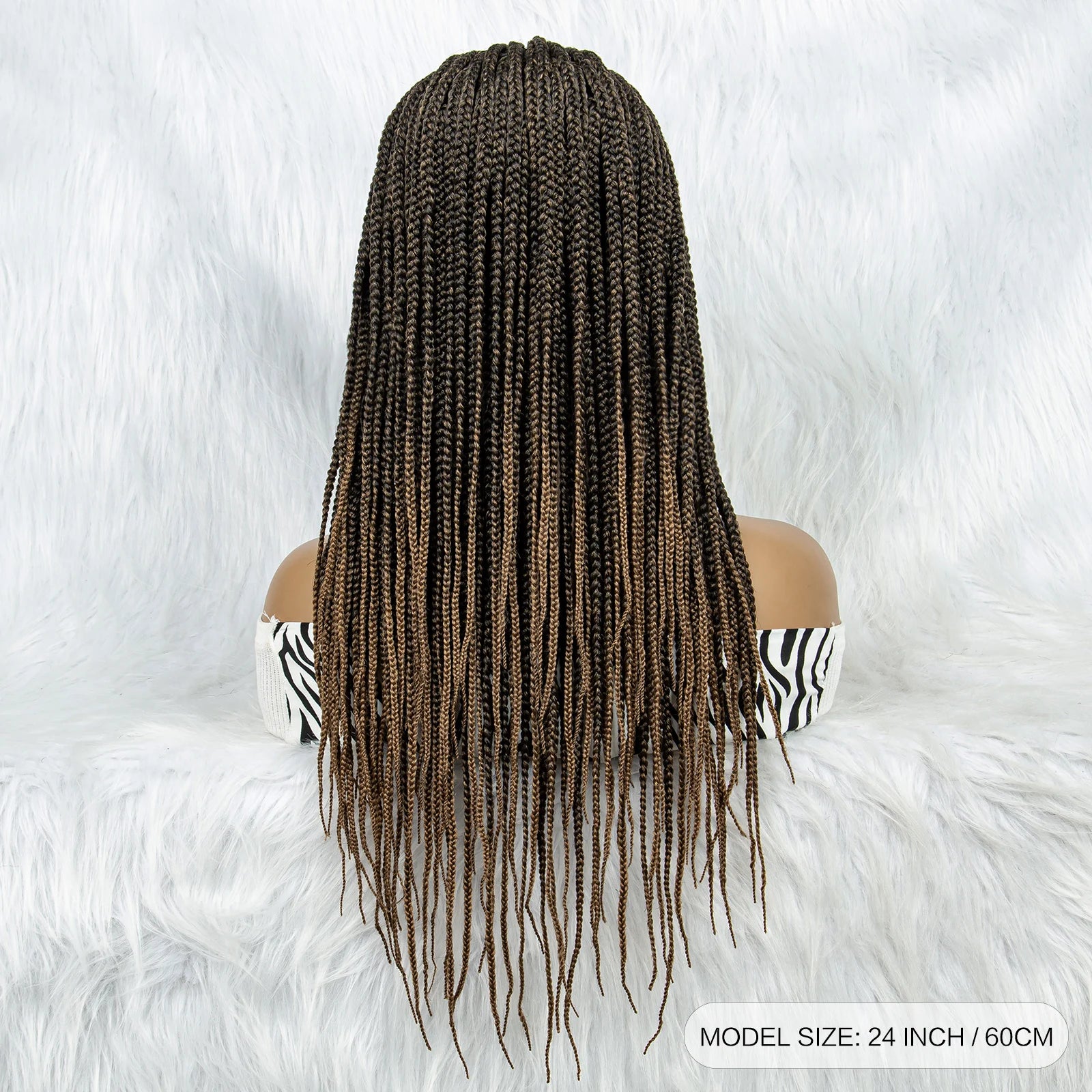 Colorful Knotless Box Braids Wig | Full Lace Front with Baby Hair Luxegan