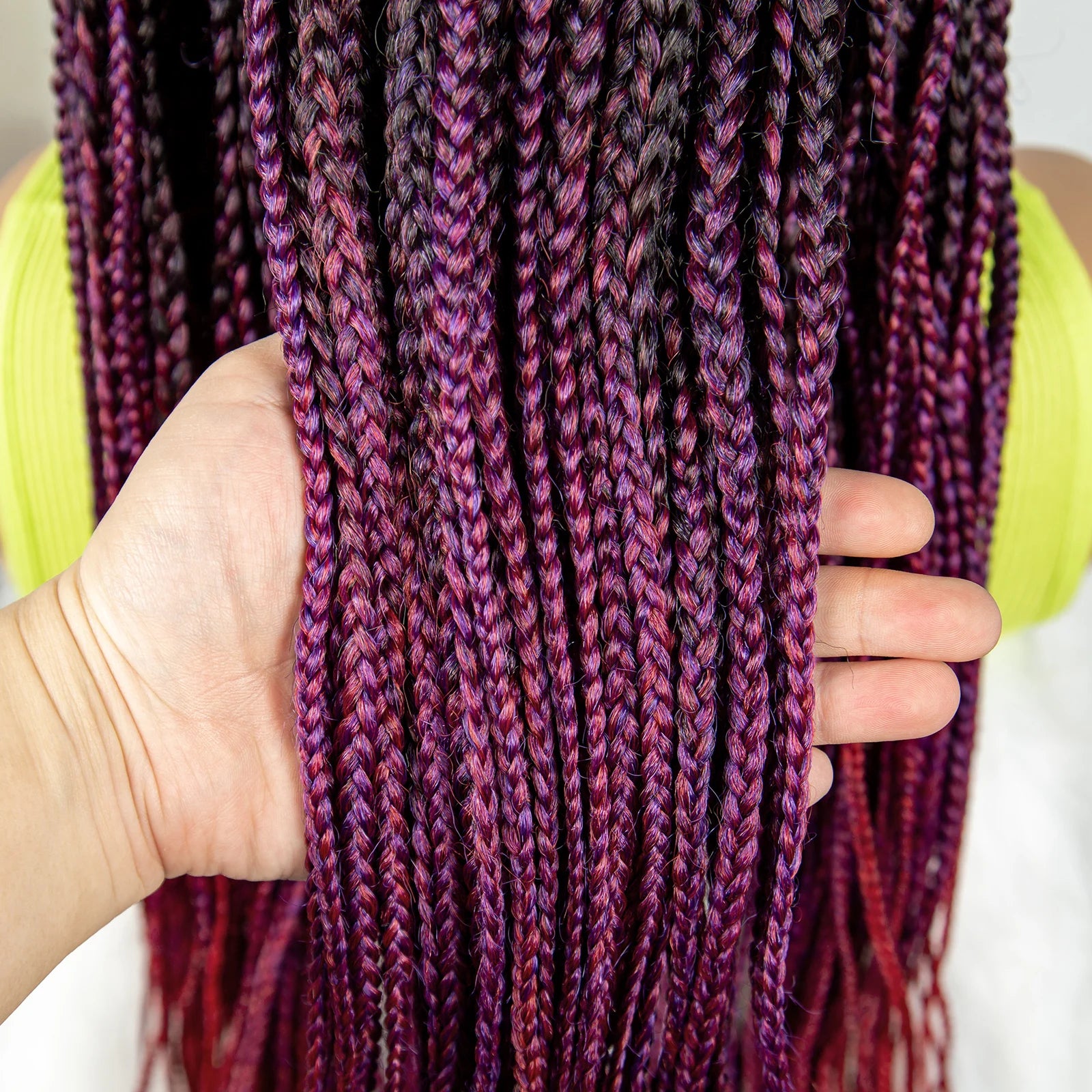 36" Ombre Knotless Braids Wig | 1B/27 | 9x6 Lace Front | Baby Hair Luxegan