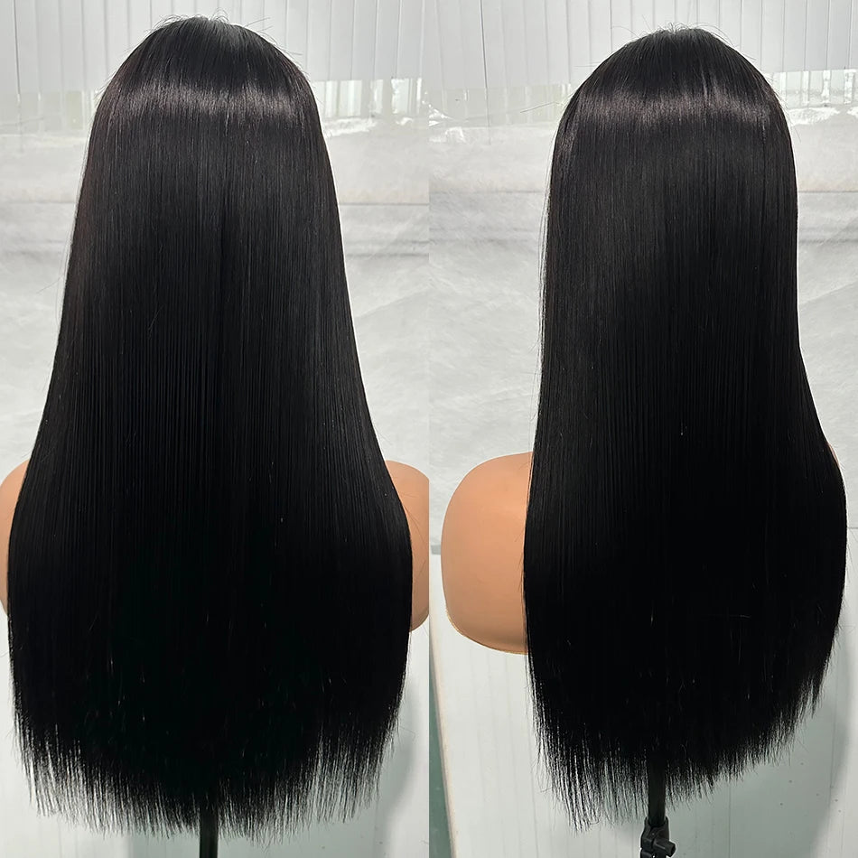 100% Unprocessed | Remy Human Hair | Bone Silky Straight | Indian Hair Closure Wig | Wear And Go | Glueless Luxegan
