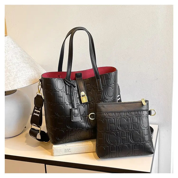 Women's New Large-Capacity Bucket Bag | Winter Fashion Letter Printing Temperament Versatile Messenger Bag Luxegan