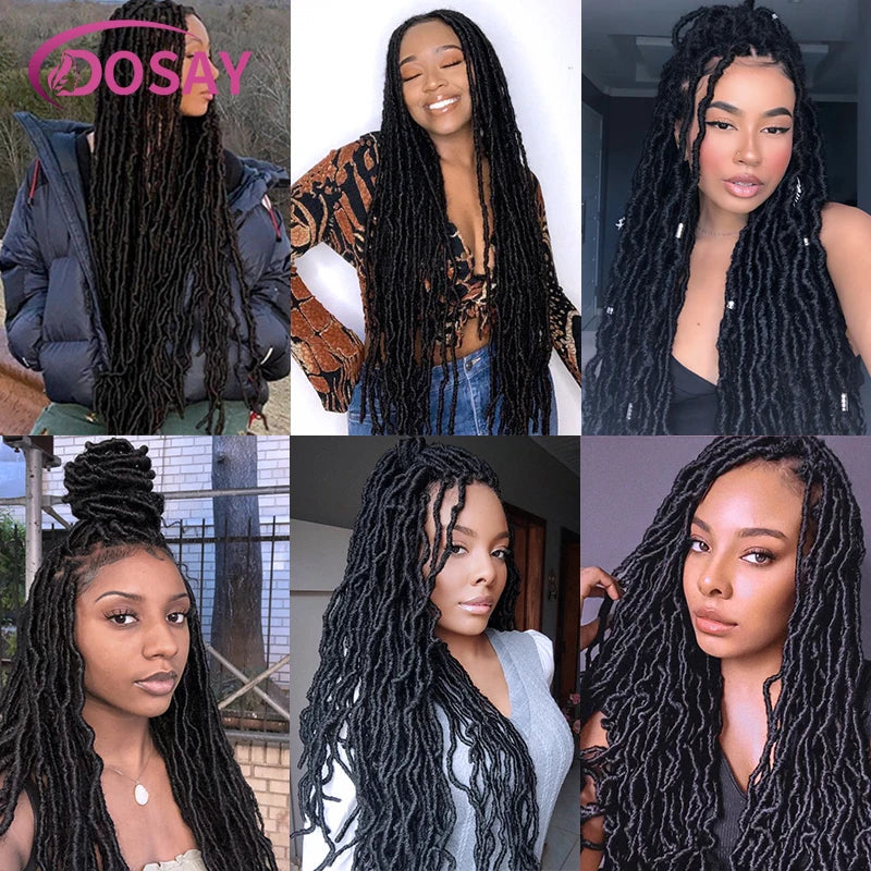 40" Butterfly Locs & Passion Twist Wig | 360 Full Lace | Box Braids | Baby Hair | Synthetic Luxegan