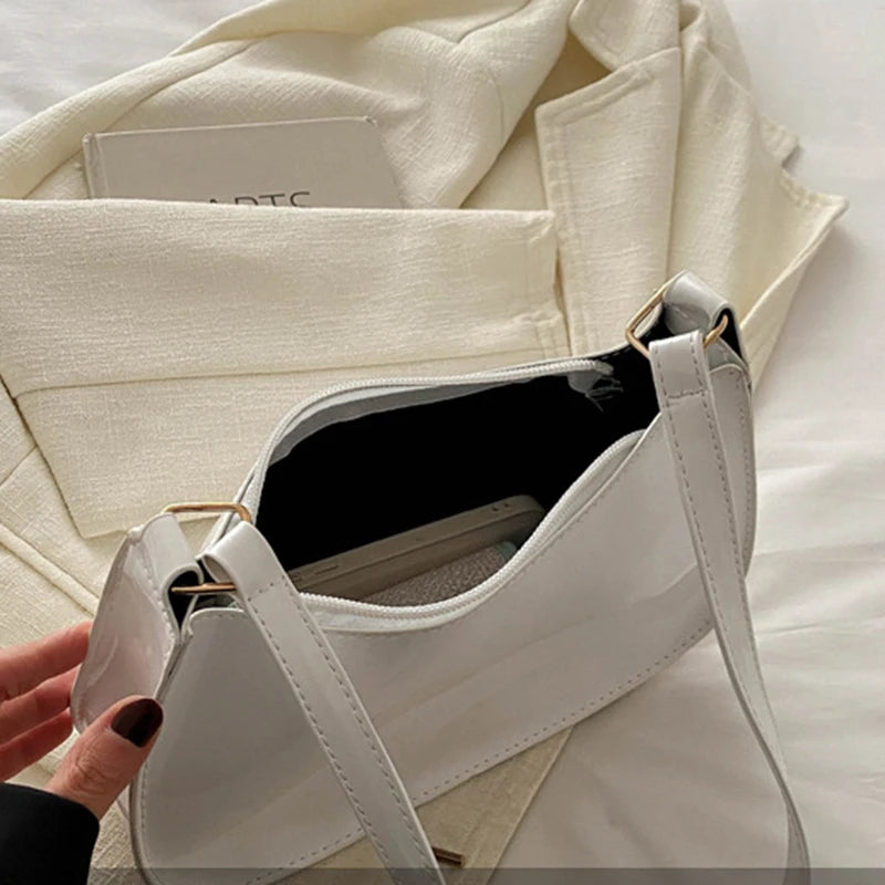 Women's Retro Solid Color PU Leather Shoulder Bag Handbag