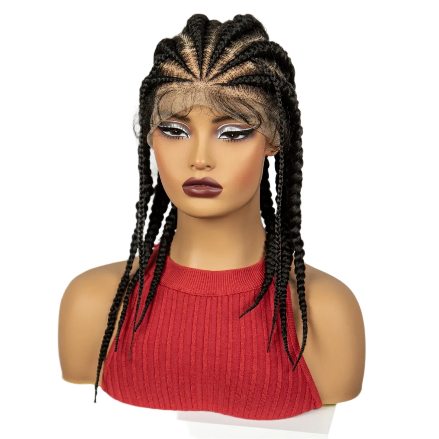 18" Natural Braided Wig | Full Lace | Baby Hair | Everyday Style Luxegan