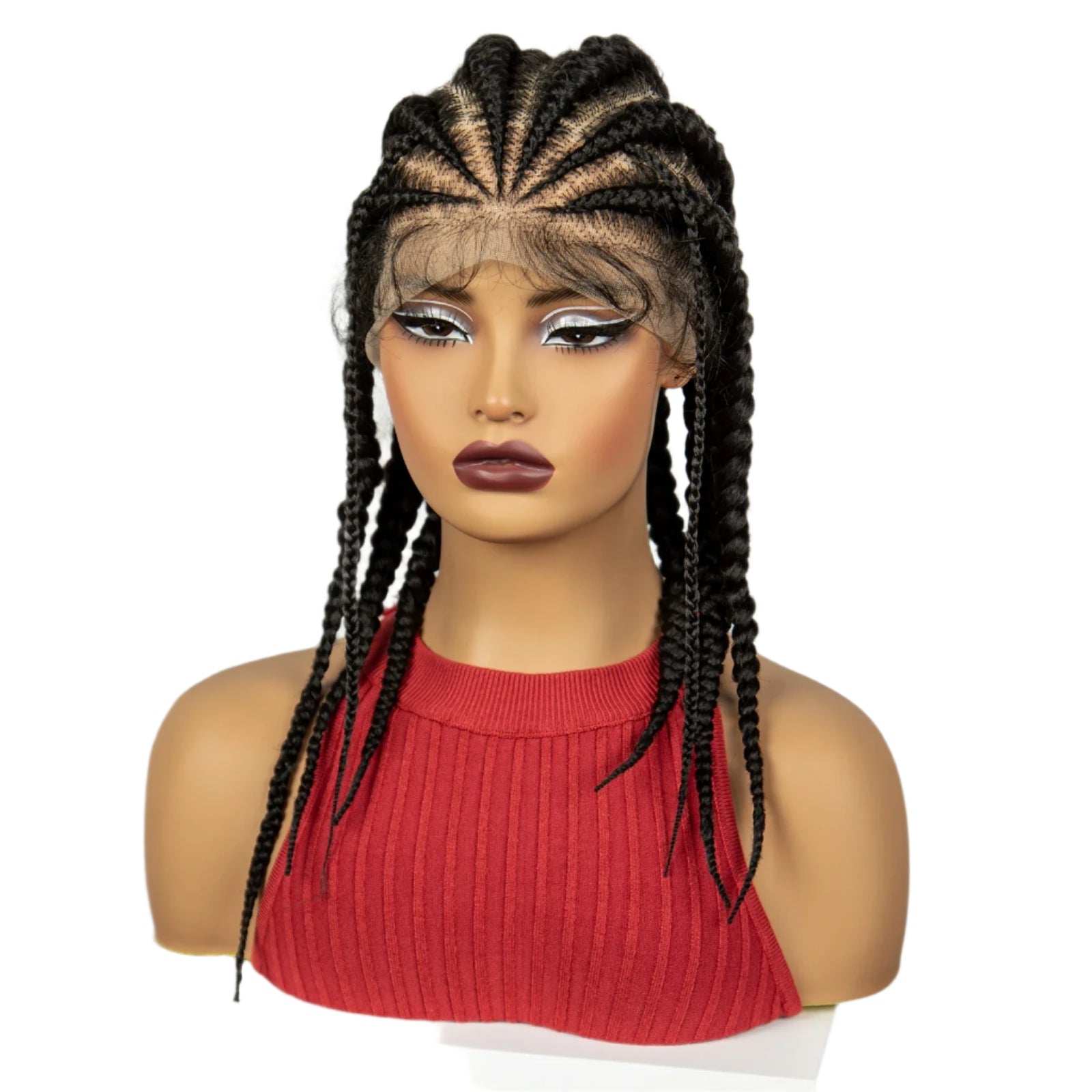 18" Natural Braided Wig | Full Lace | Baby Hair | Everyday Style Luxegan