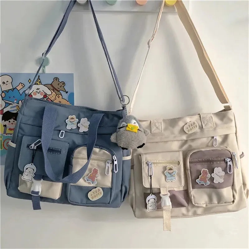 Waterproof Nylon Canvas Crossbody Tote | Casual Shoulder Messenger Bag Luxegan