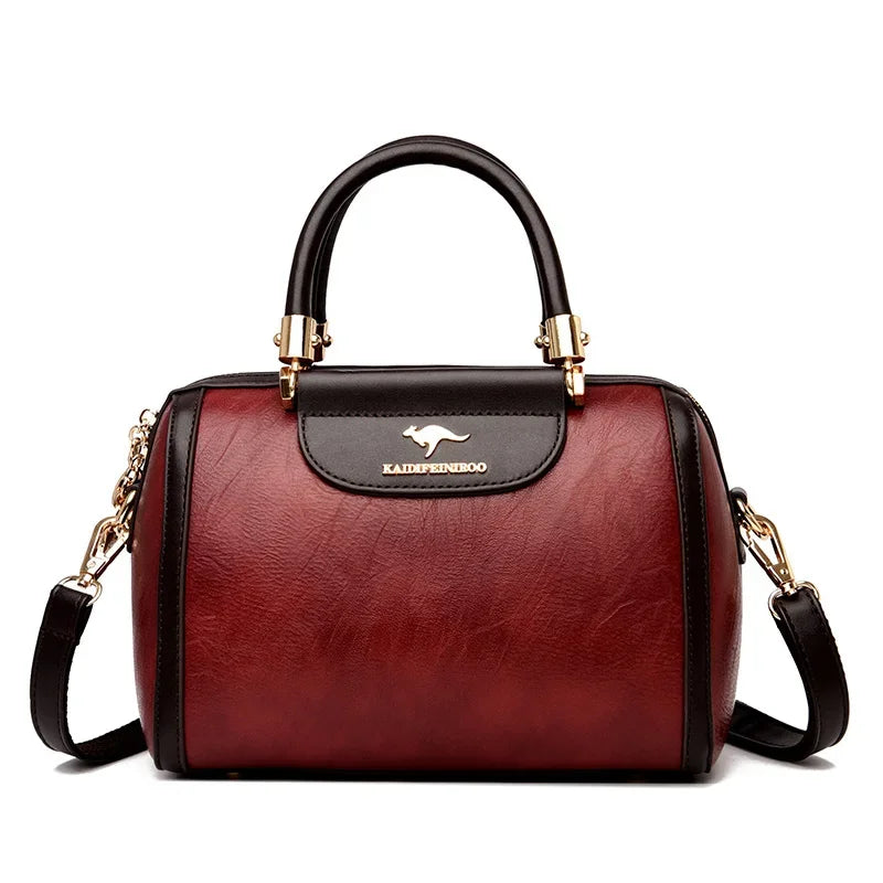 Super High-Quality Leather Top Handle Purse | Shell Bag & Fashionable Handbag Luxegan