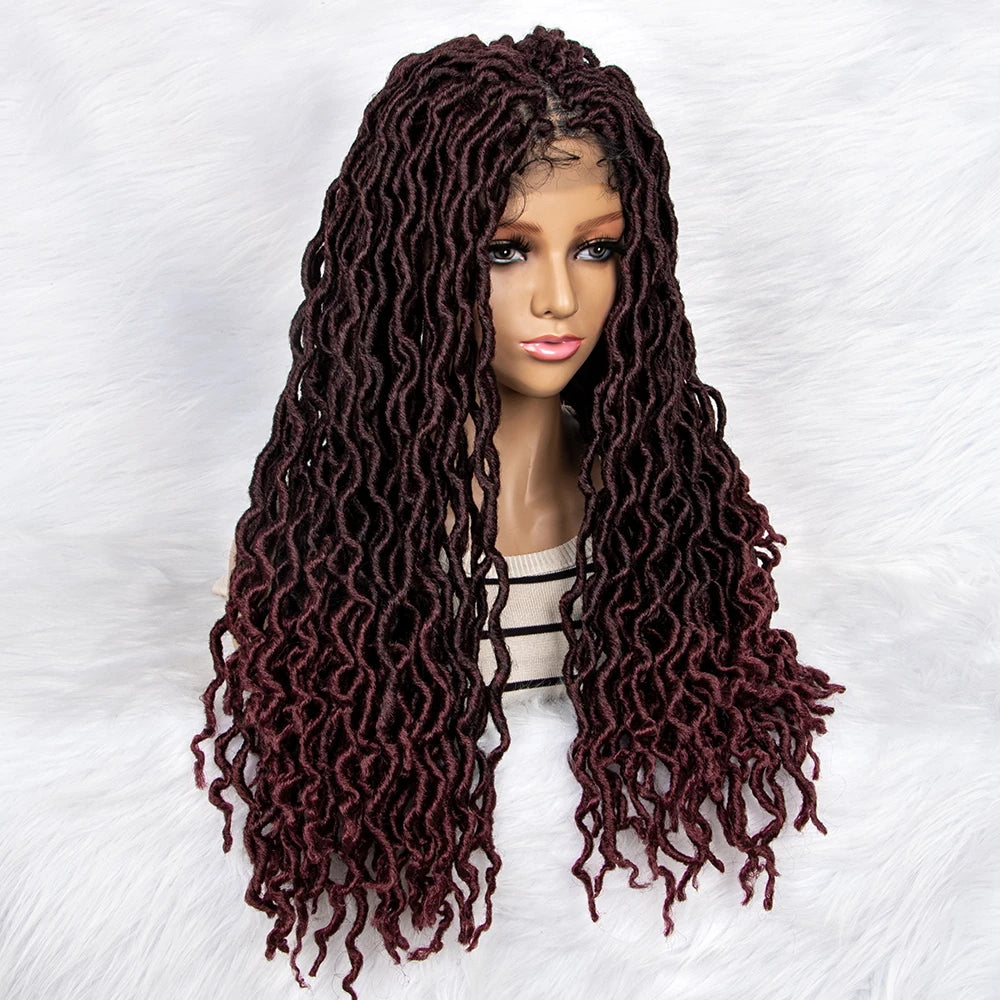 HD Transparent Lace Braided Wig with Lambswool Curls Luxegan