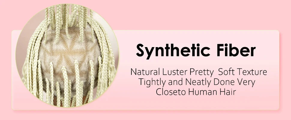 Boho Box Braided Wig with Curly Hair | Goddess Locs Accents | Full Lace Brown Braids Wig | Bohemian Box Braid Wig - Luxegan