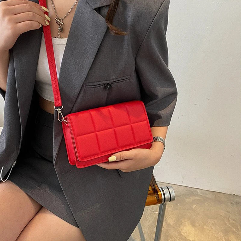 New Designer Small Messenger Handbag | Fashion Trend PU Leather Crossbody Bag for Women | Minimalist Single-Shoulder Travel Purse | Elegant Flap Style Female Handbag Luxegan