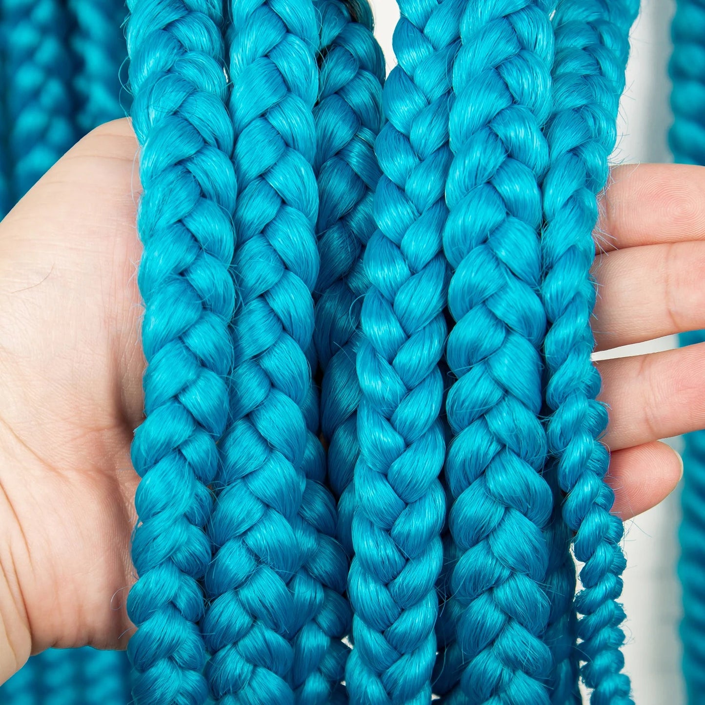 36" Purple Knotless Box Braids Wig | Transparent Full Lace | Baby Hair | Synthetic Luxegan