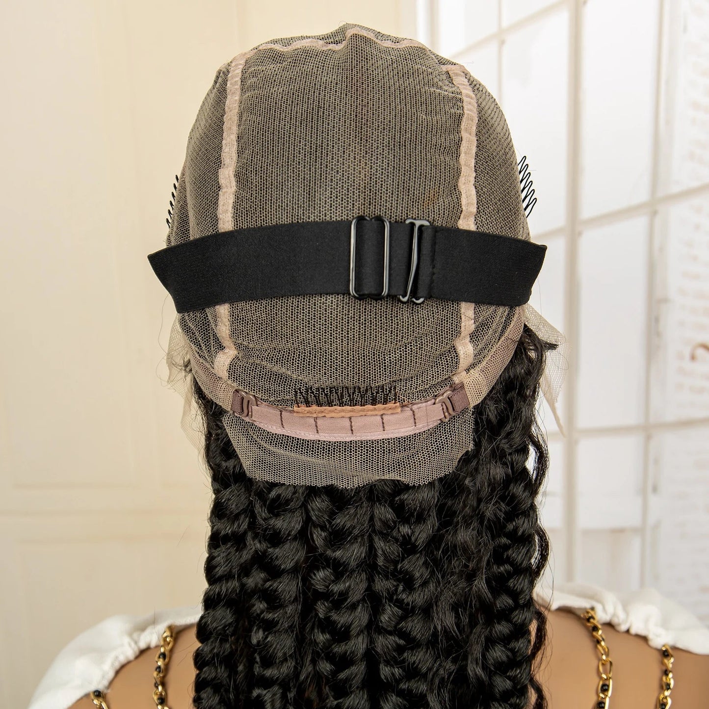 Boho Cornrow & Knotless Box Braids Wig | Full Lace | Kanekalon Hair | Women's Braided Wig Luxegan