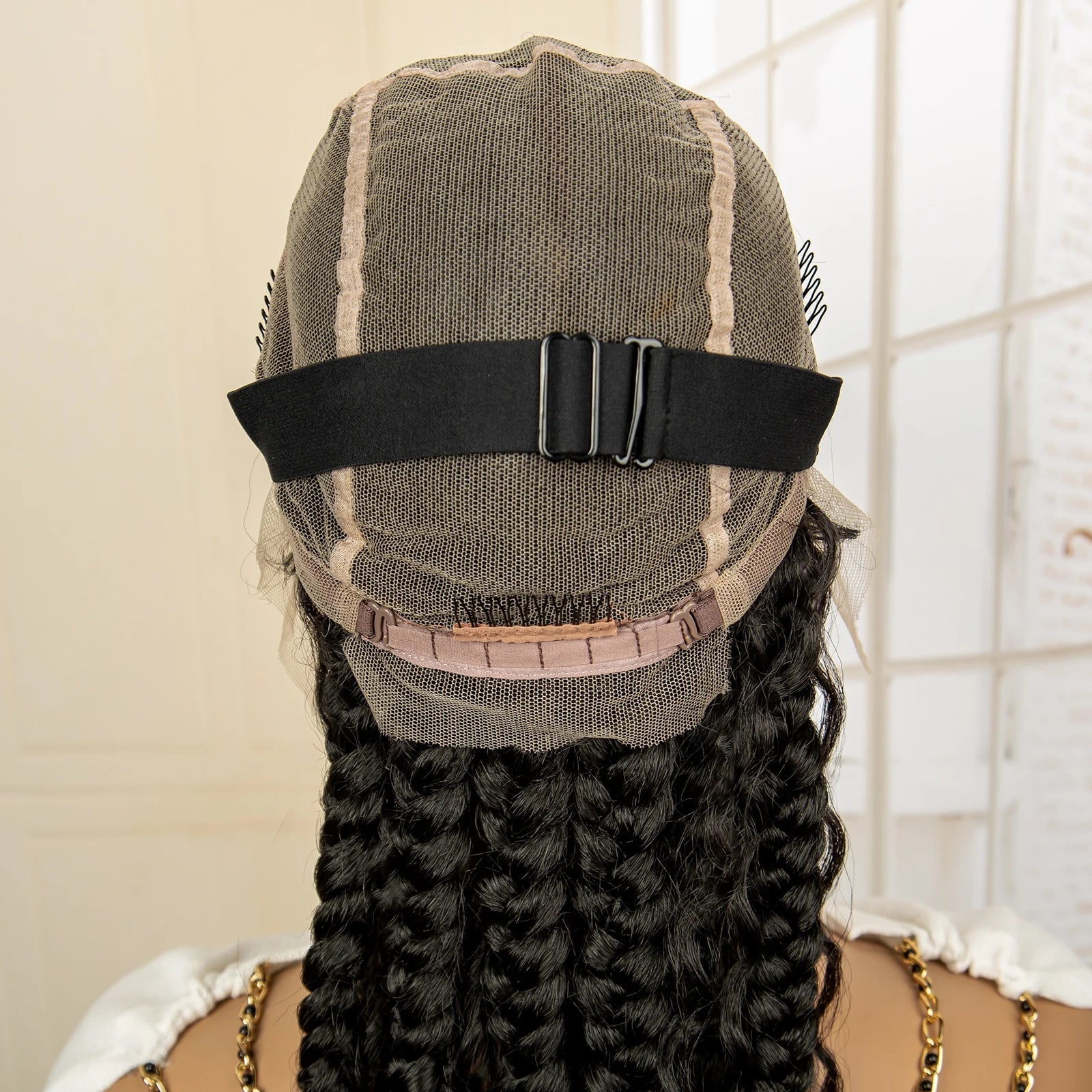 Boho Cornrow & Knotless Box Braids Wig | Full Lace | Kanekalon Hair | Women's Braided Wig Luxegan