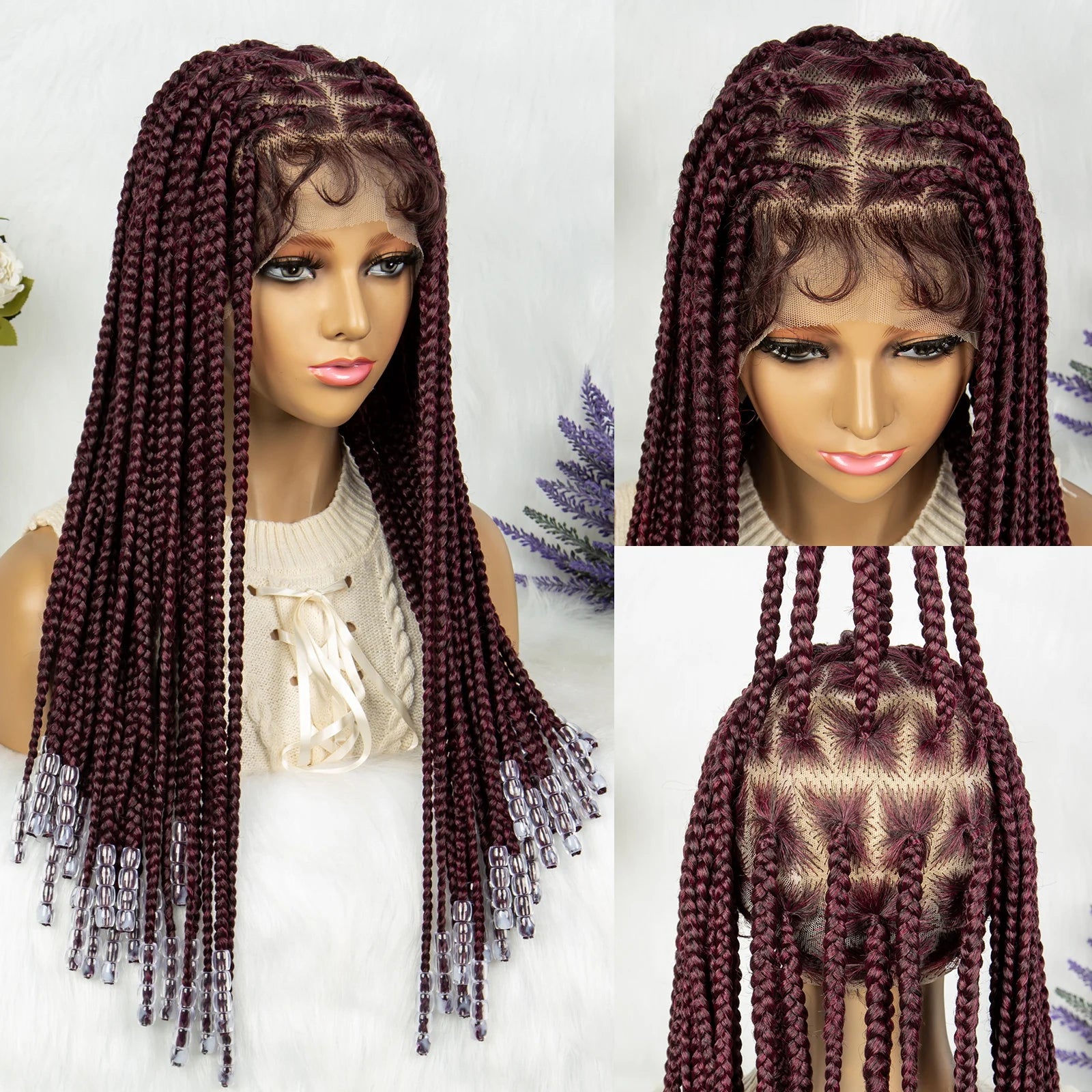 Full Lace Knotless Box Braids Wig | Pre-Plucked Baby Hair | Goddess Braids Luxegan