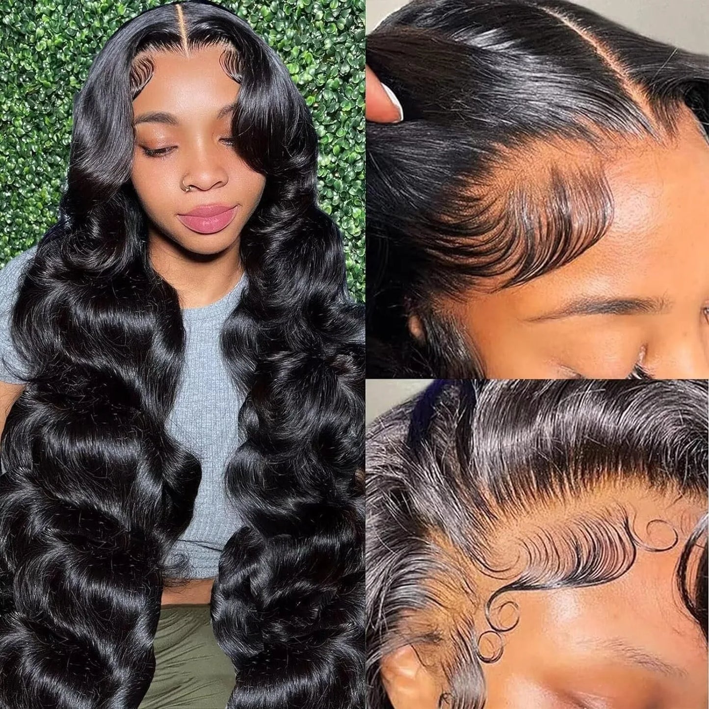 200% Density Body Wave Human Hair Lace Front Wig | 13x6 HD Transparent & 13x4 Loose Wave Frontal Wig (Pre-Plucked Remy) Luxegan