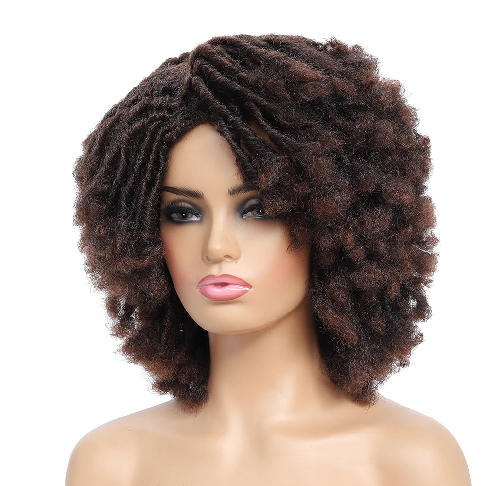 10" Braided Bob Wig | Afro Dreadlock Wig | Curly Ends | Synthetic Crochet Wig | Cosplay