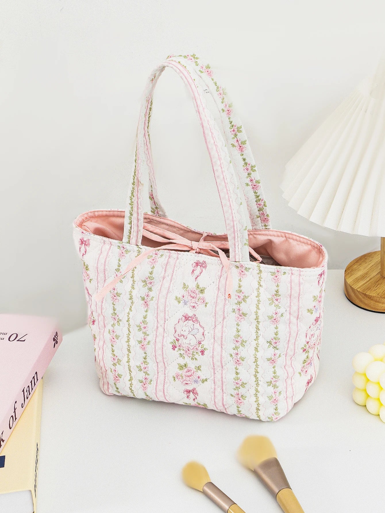 1 Piece Flower Bow Handbag | Large Capacity Fashionable Versatile Shoulder Bag with Cute Bow Design | Suitable for Teenage Girls Luxegan