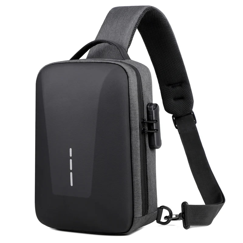 Anti-theft Combination Lock Chest Pack | Fashion Business Men's Crossbody Bag & Travel Shoulder Bag Luxegan