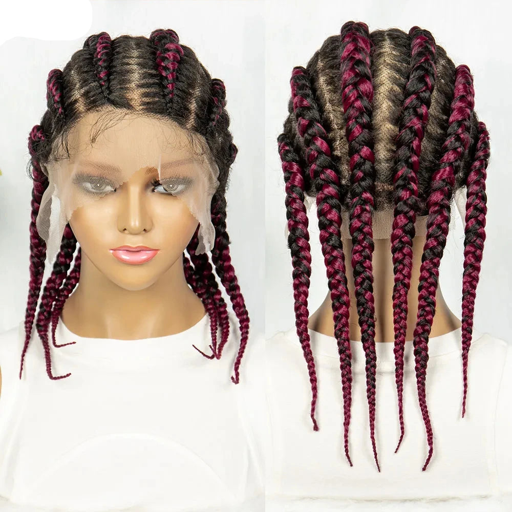 KIMA Full Lace Cornrow Box Braids Wig | Versatile Braiding Styles Luxegan