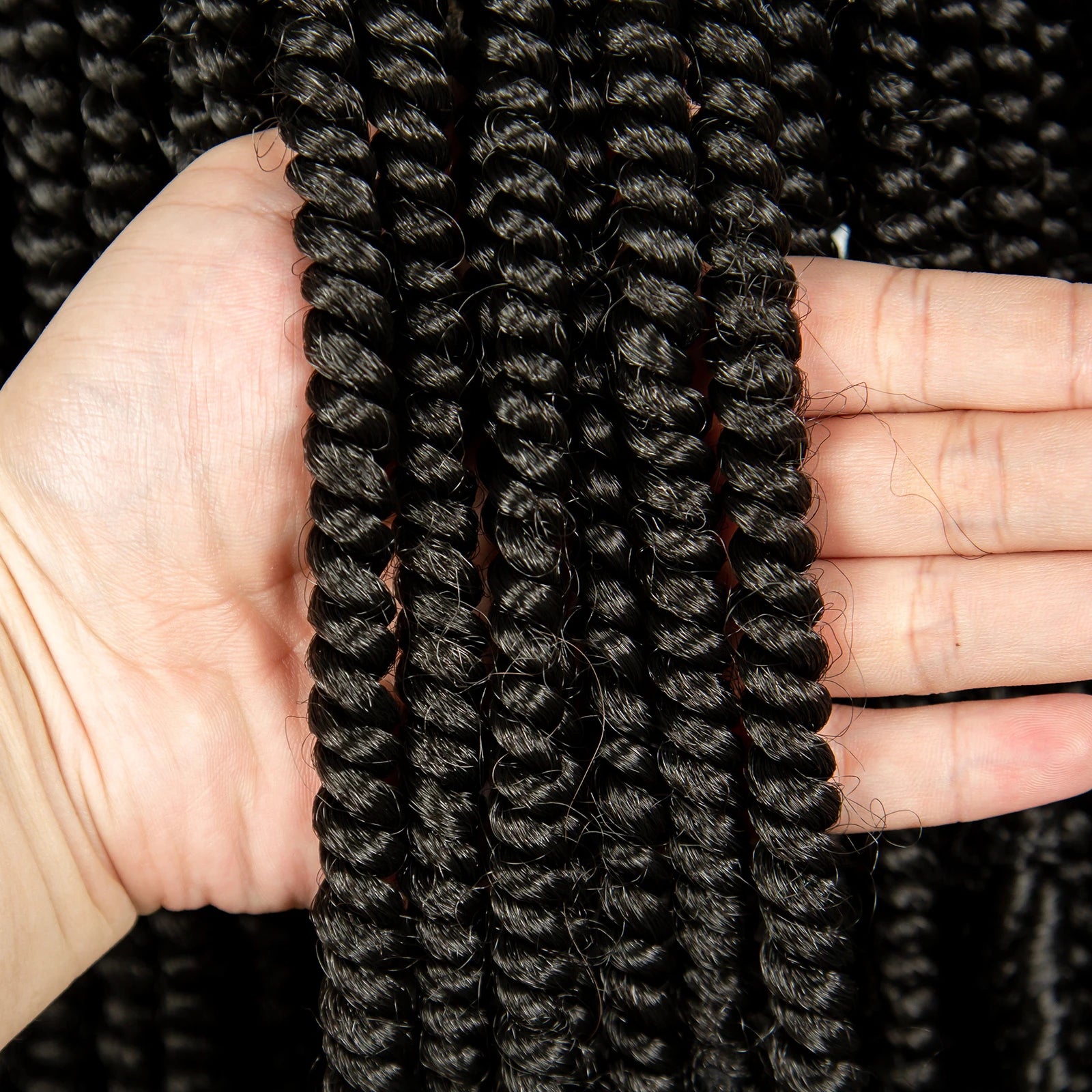 20 Inch Knotless Box Braids Full Lace Wig | Transparent Lace Synthetic Braided Wig with Baby Hair Luxegan