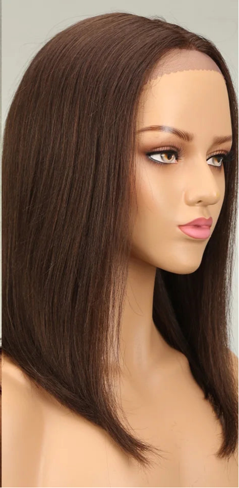 Rebecca Ombre Blonde Brown Straight Bob Wig | T-Part Lace Human Hair Luxegan