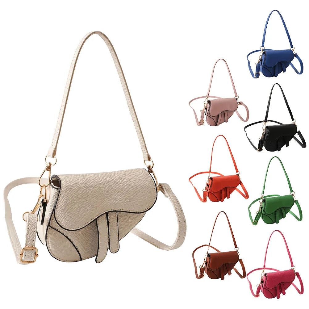 Mini Solid Saddle Bag | Soft Fashion Crossbody Purse Luxegan