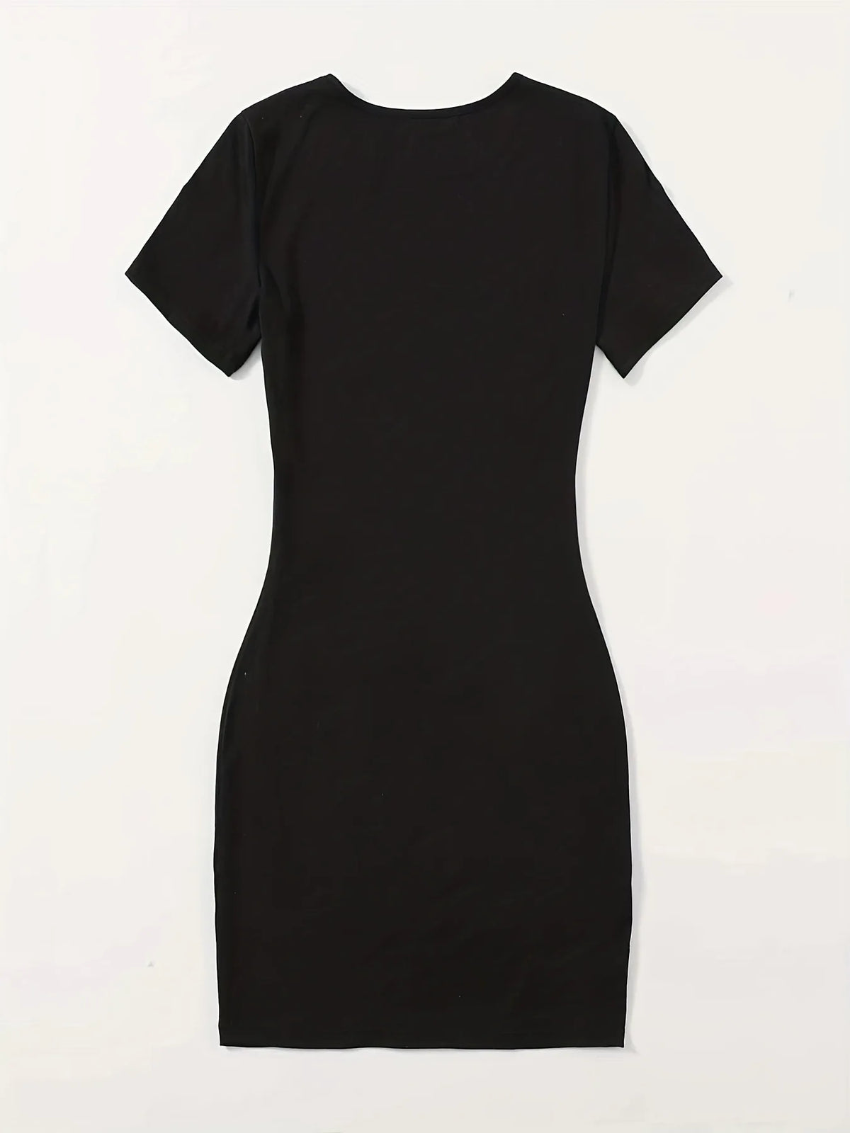 Summer "PERFECTLY" Print T-Shirt Dress | Sexy Club Short Sleeve Round Neck Mini Dress | Casual Letter Print Medium Stretch Slim Fit Sheath Luxegan