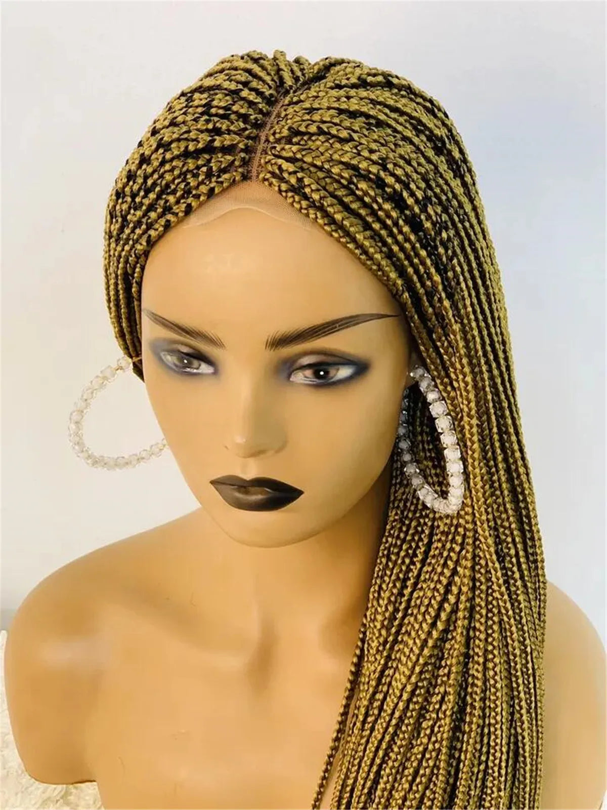 Ombre Chocolate Brown Box Braids Wig | Full Lace | Kanekalon Braids | Black Women
