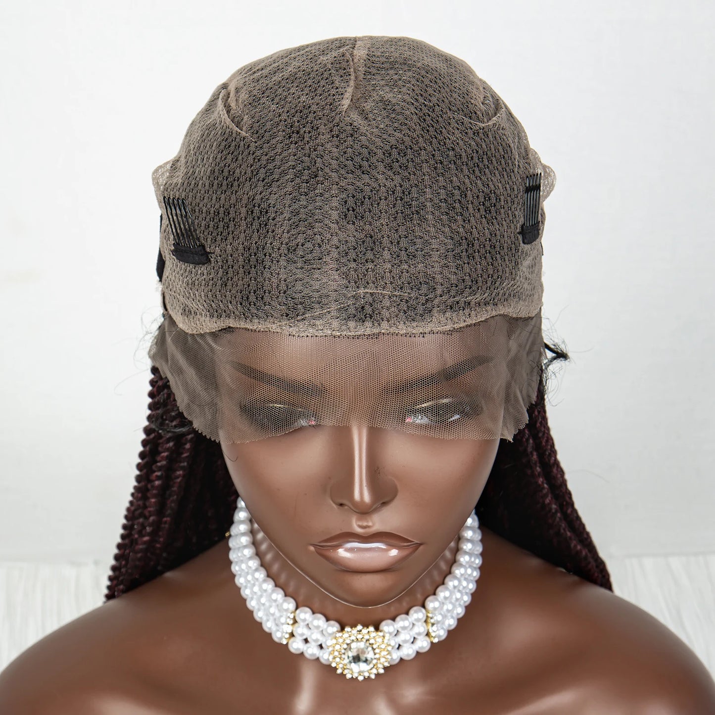 40" 360° HD Full Lace Knotless Twist Braids Wig | Blended Long Box Braids Luxegan