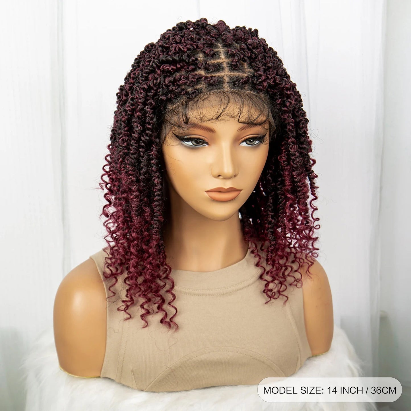 1B/27 Short Passion Twist Lace Front Wig | Knotless Braids | Baby Hair | Synthetic Twist Spring Wig Luxegan