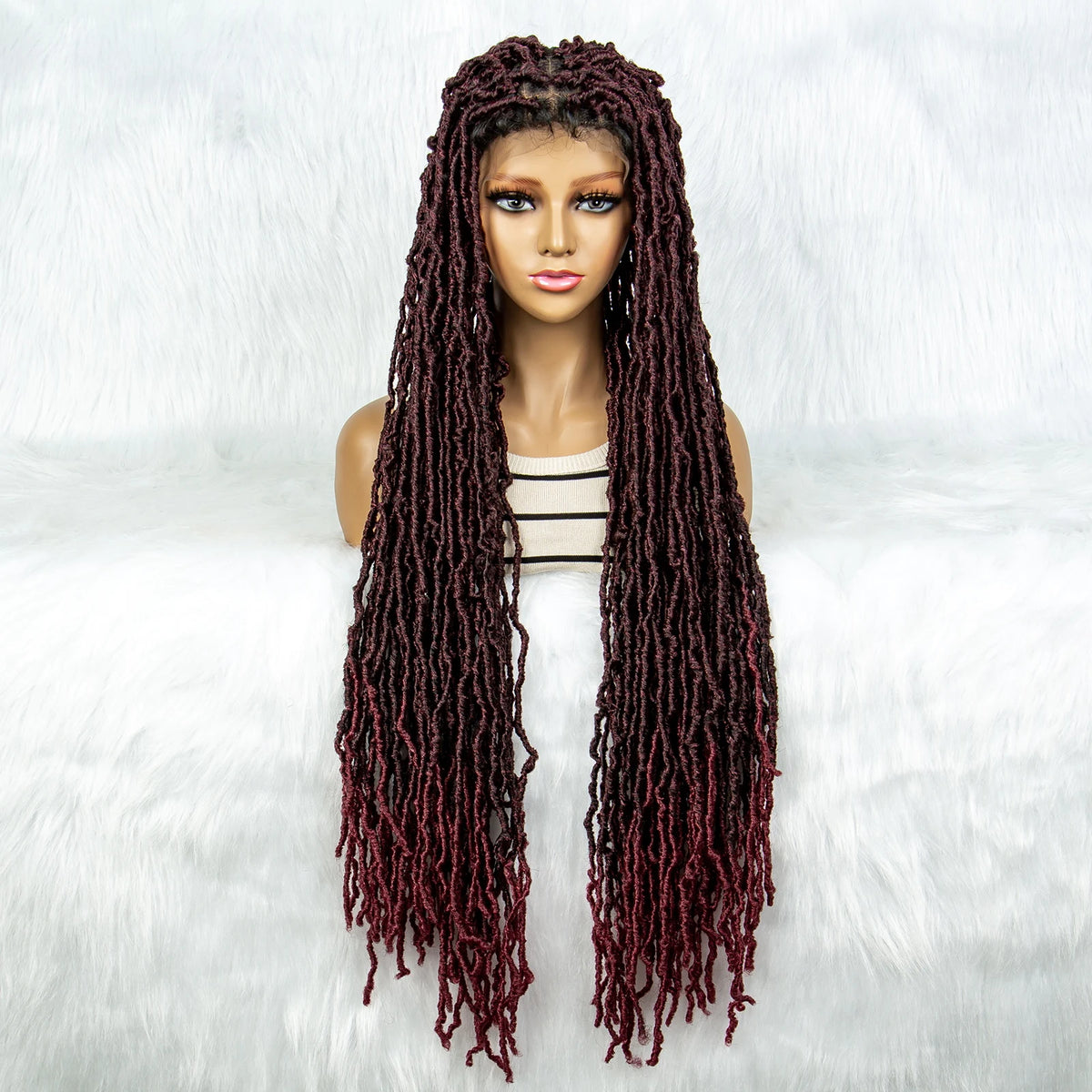 Pink & Blue Braided Wig | Full Lace Butterfly Locs & Dreadlocks