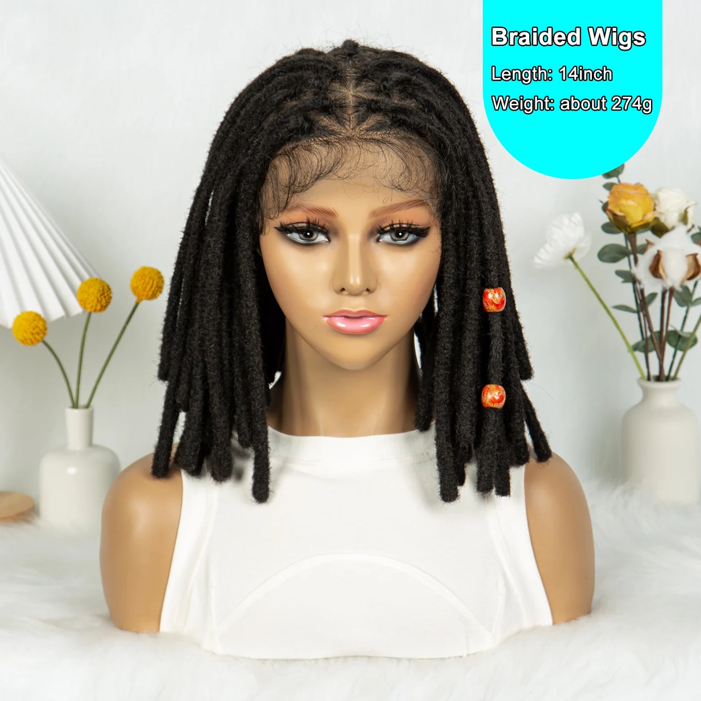 Short Locs Cornrow Braids Wig | Full Lace | Baby Hair | African Inspired Luxegan