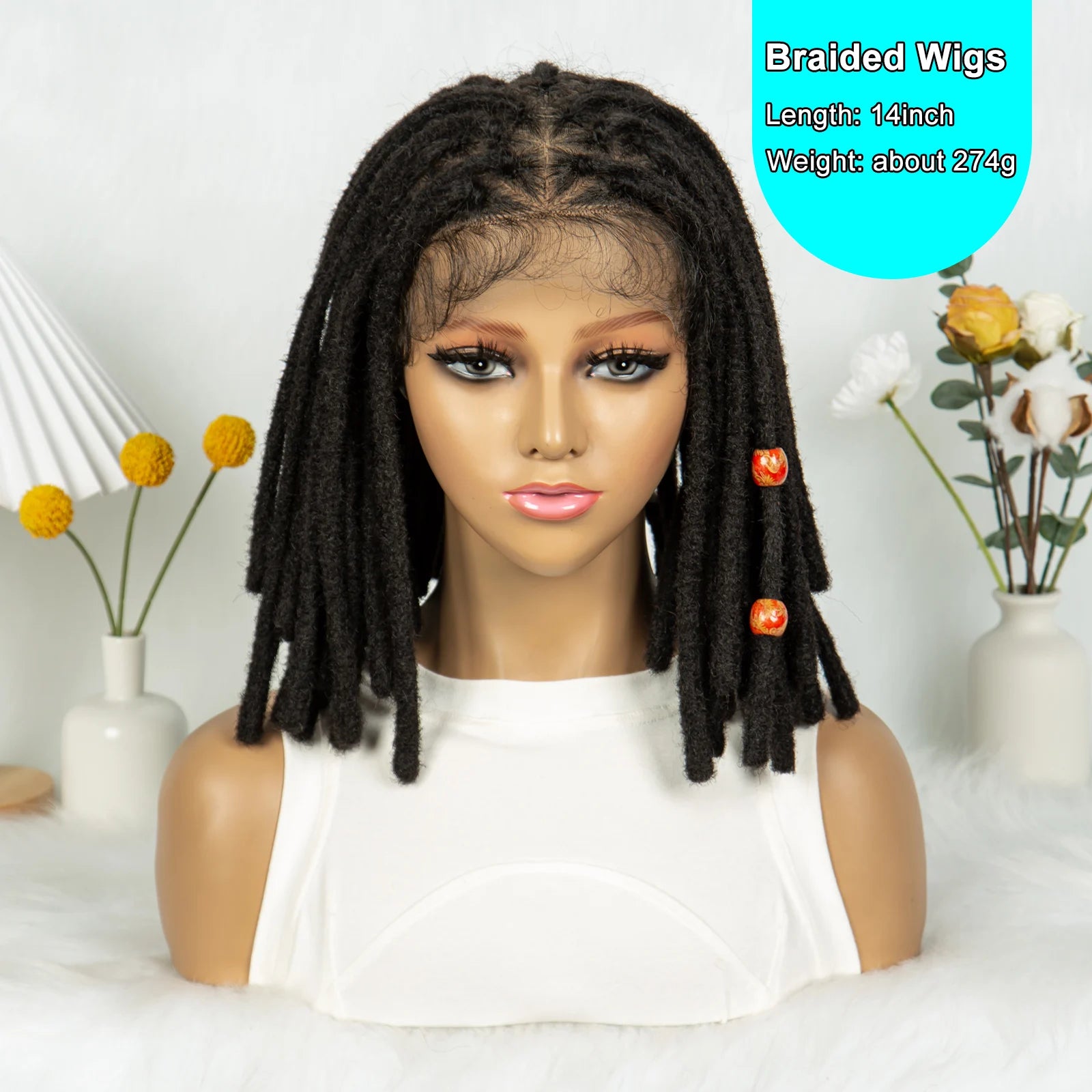 Short Locs Cornrow Braids Wig | Full Lace | Baby Hair | African Inspired Luxegan