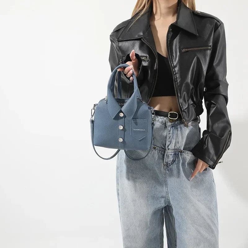 Designer Style PU Square Bag | Compact Shoulder & Crossbody Handbag Luxegan