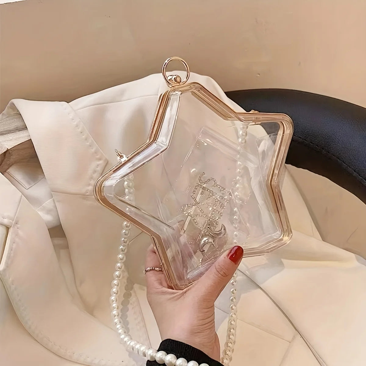 Clear Acrylic Shell Bag | Trendy Niche Design Crossbody Purse Luxegan