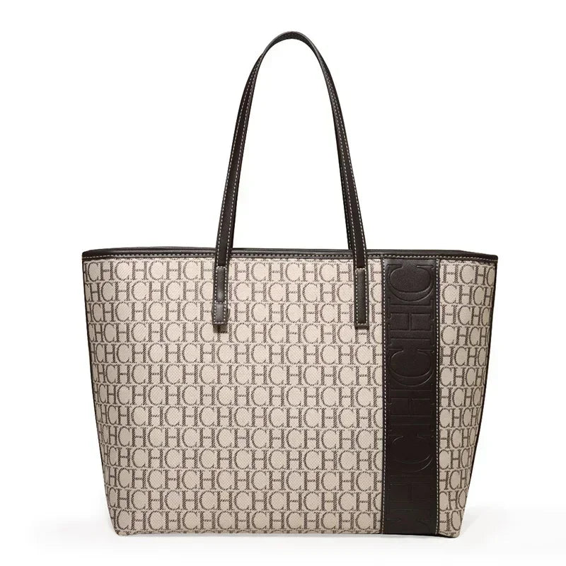 Women’s Vintage Crossbody Bucket Bag | Fresh Simple Design Business Handbag | Classic Character Print TPU Shoulder Bag with Letter Decoration Luxegan