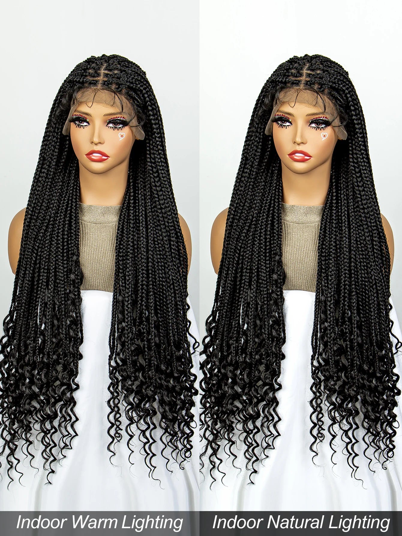 36" Deep Wave Dreadlocks Braided Wig | Lace Front | Baby Hair | Natural Look Luxegan