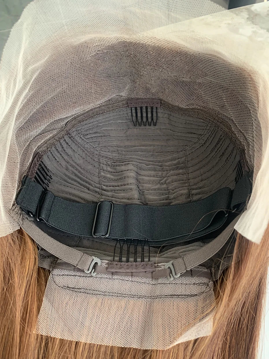 #4 Chocolate Fall Brown Bone Straight Bob Wig | 13x4 Transparent Lace Front Raw Vietnamese Human Hair (250% Density) Luxegan