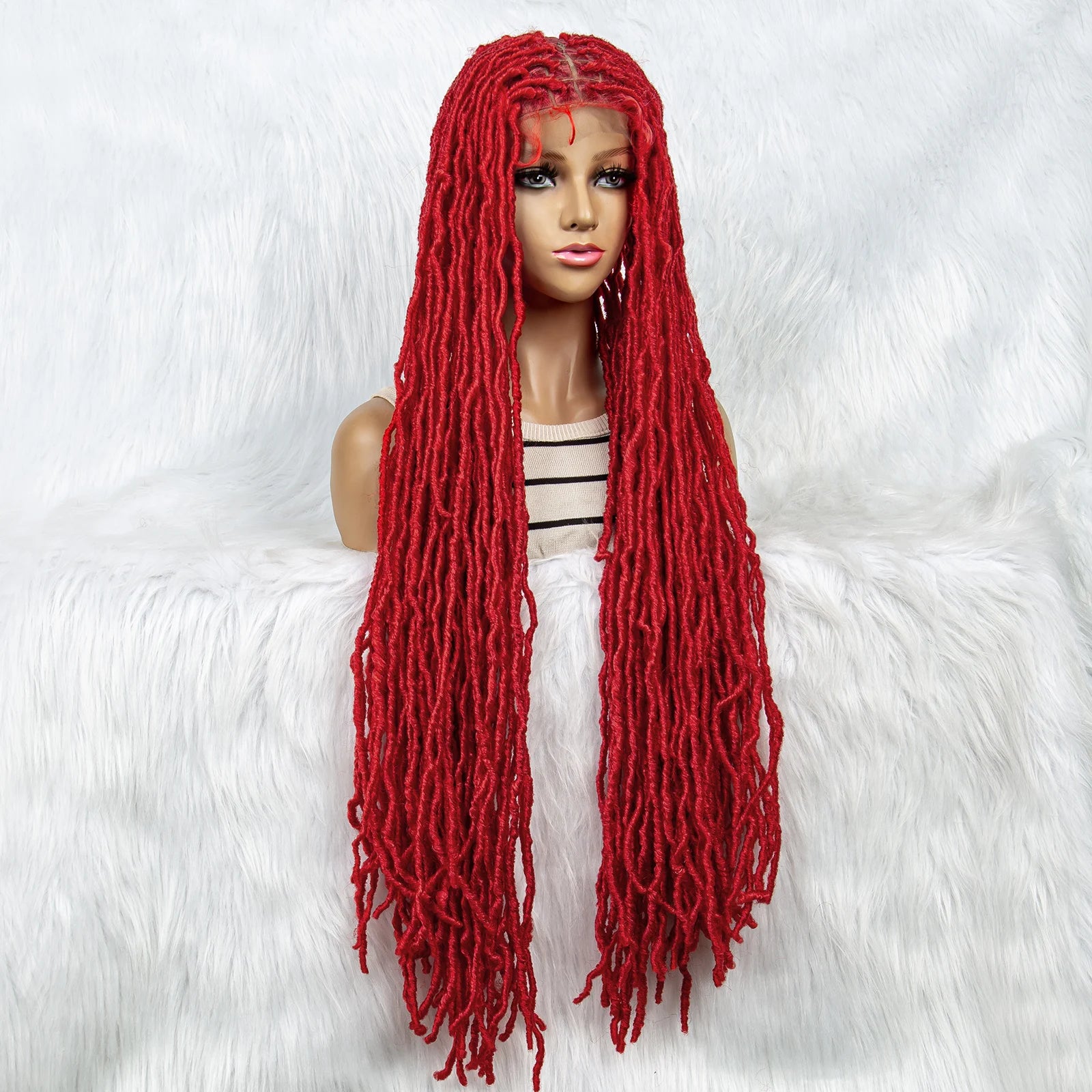 KIMA 36" Colorful Dreadlocks Braids Wig | Full Lace Front & Baby Hair Luxegan
