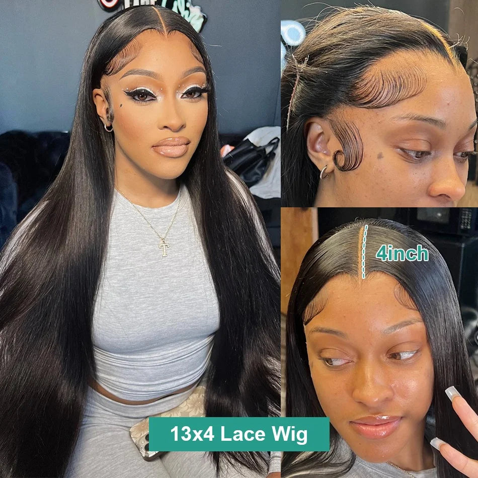 30 Inch Bone Straight HD Lace Frontal Wig | 13x6 & 13x4 Human Hair | Pre-Plucked Luxegan
