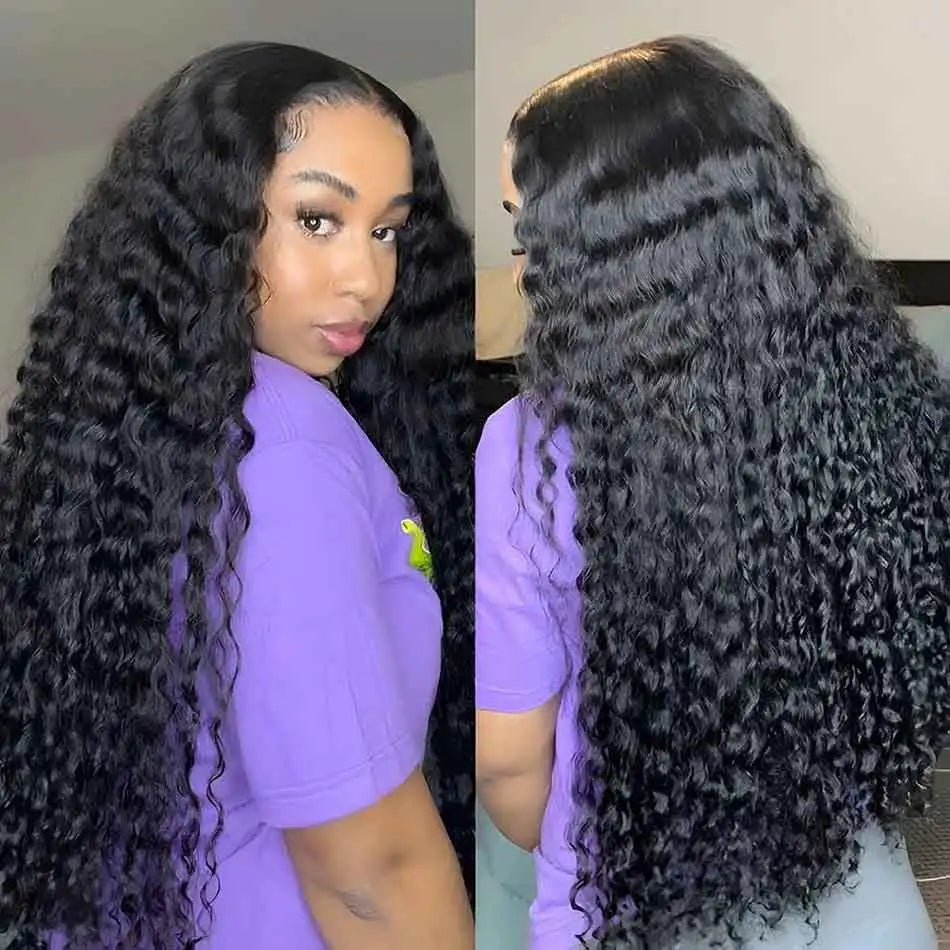 Deep Wave 13x6 HD Transparent Lace Front Human Hair Wig | Brazilian Water Wave 13x4 Lace Frontal & 4x4 Lace Wigs for Women Luxegan