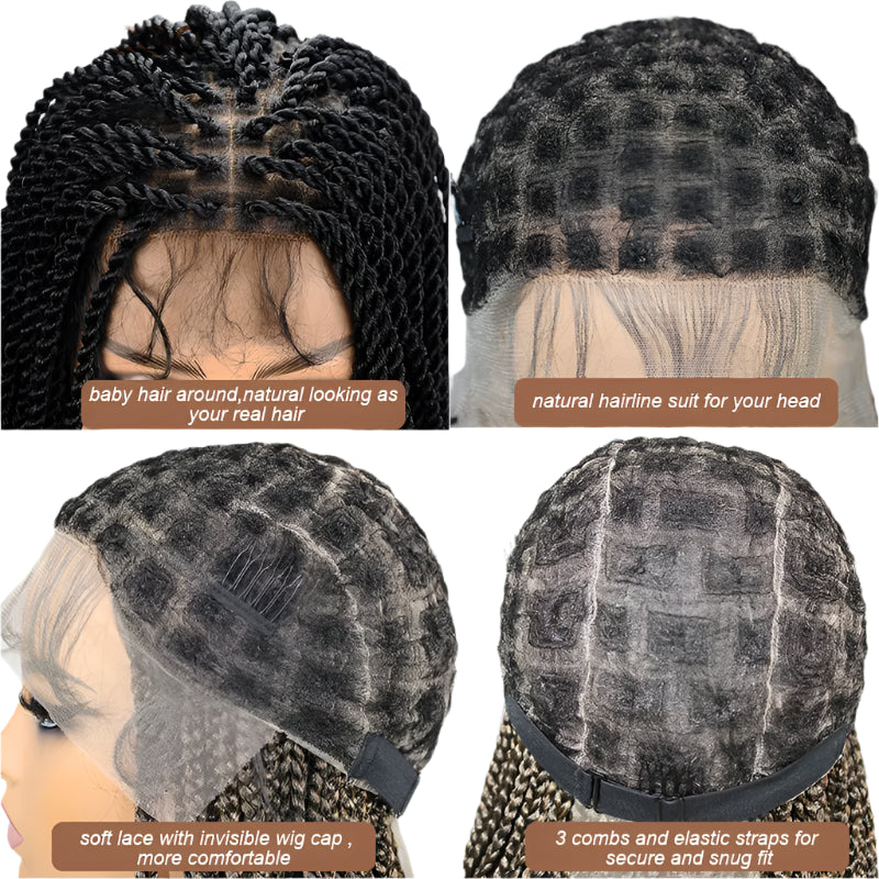 Senegalese Twist & Box Braids Wig | Lace Front | Pre-Plucked | Kanekalon Hair | Black Women