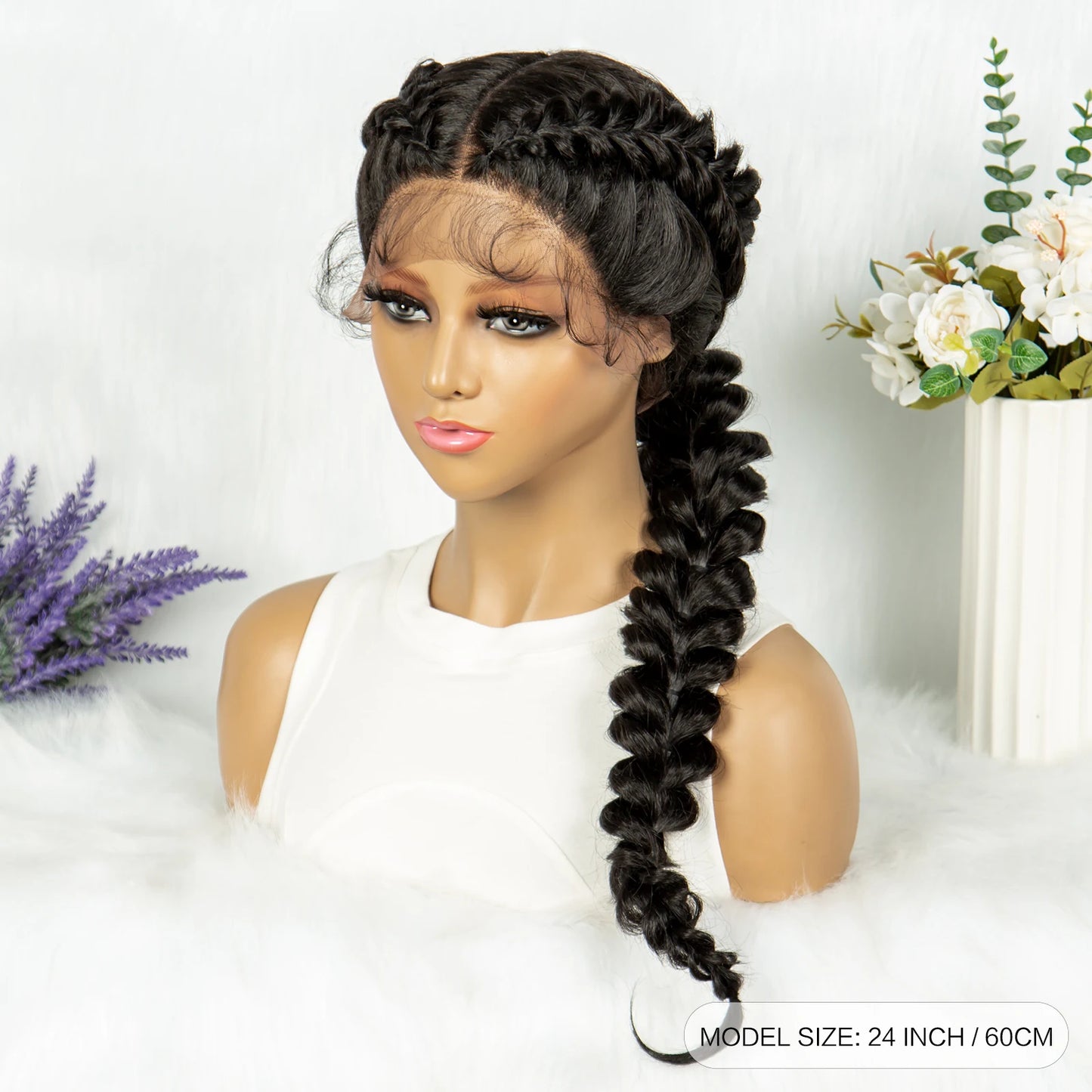 KIMA Dutch Braids Wig | 13x4 Lace Front | Kinky Curly Edges | Baby Hair Luxegan