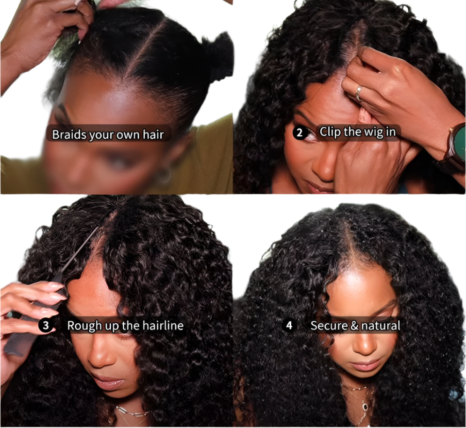 Rebecca 180% Density Deep Curly U-Part Wig | No Leave Out Brazilian Remy Human Hair Luxegan