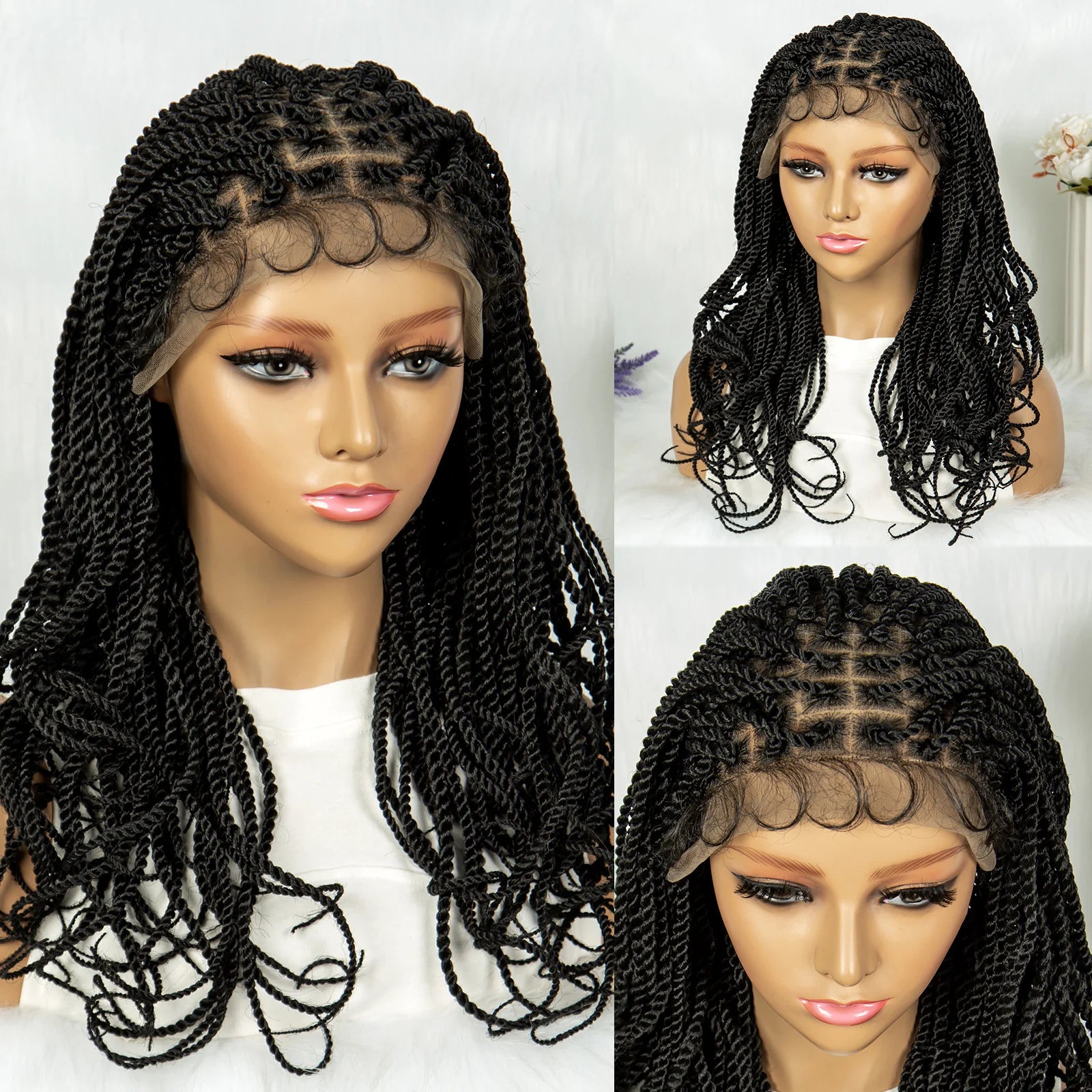 New HD Transparent Full Lace Braided Wig Luxegan